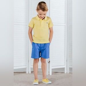 Crewcuts Yellow Polo & Blue Shorts Outfit